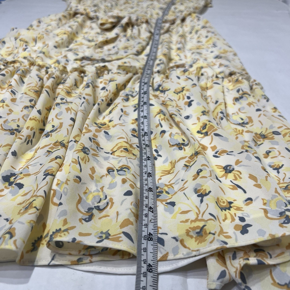 Lauren Ralph Women's Florals Georgette Flutter-Sleeve A-Line Dress Sz 14 Yellow - Picture 14 of 16